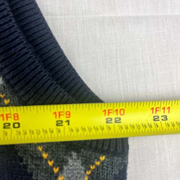 Tommy Hilfiger Vintage Golf Navy Cable Knit Sweater Vest Men's - Picture 6 of 9